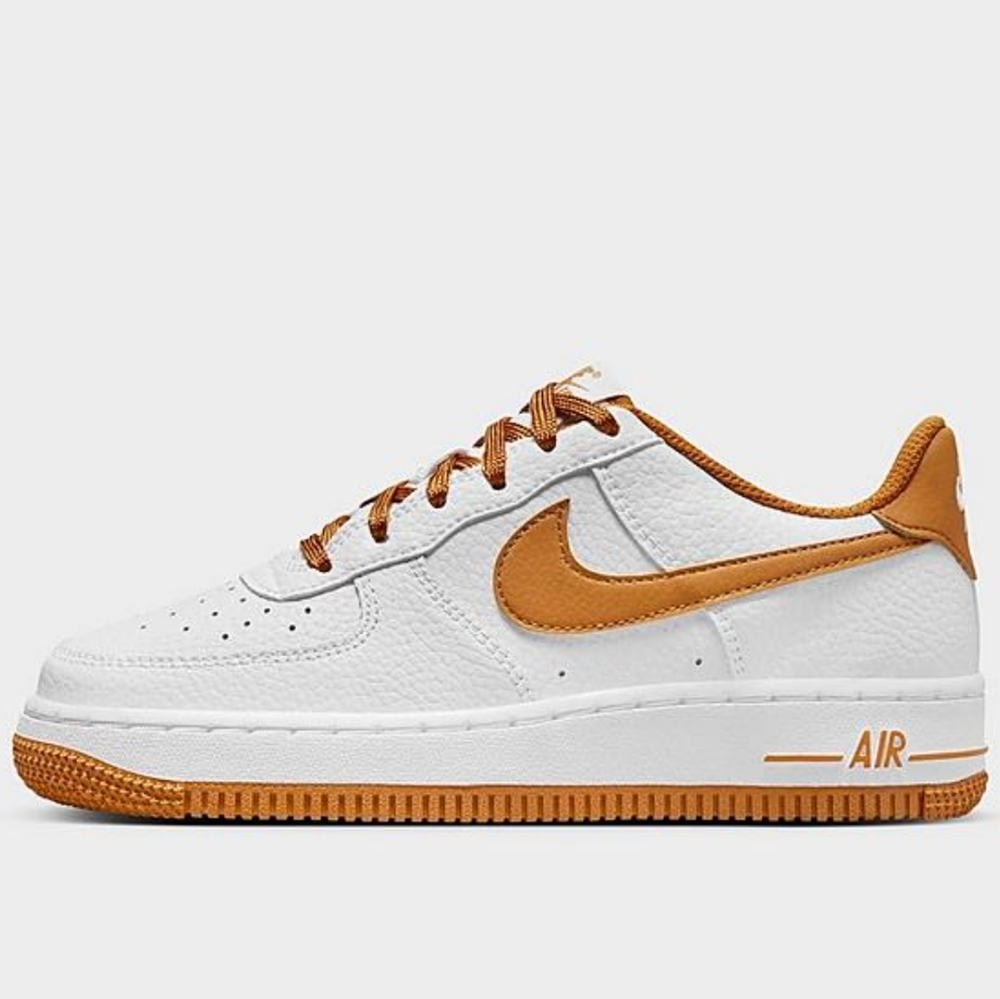 Nike Air Force 1 Low — White & Burnt Orange Women's 9 Sneakers/ Kids 7 Shoes - Picture 2 of 4